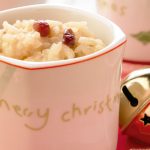 arroz con leche y arándanos