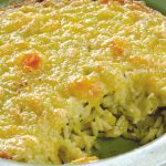 Arroz verde al gratín