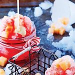 Raspado de grosella con melón