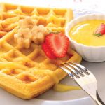 Waffles con salsa de malvaviscos