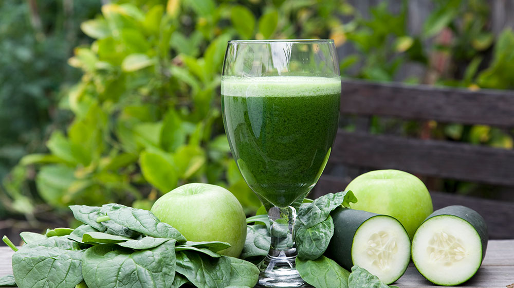 Jugo de manzana y espinaca