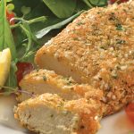 Pollo empanizado con quinoa