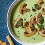Crema de cilantro con champiñones