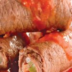 Rollos de bistec con verduras