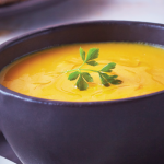 Crema de zanahoria con queso de cabra