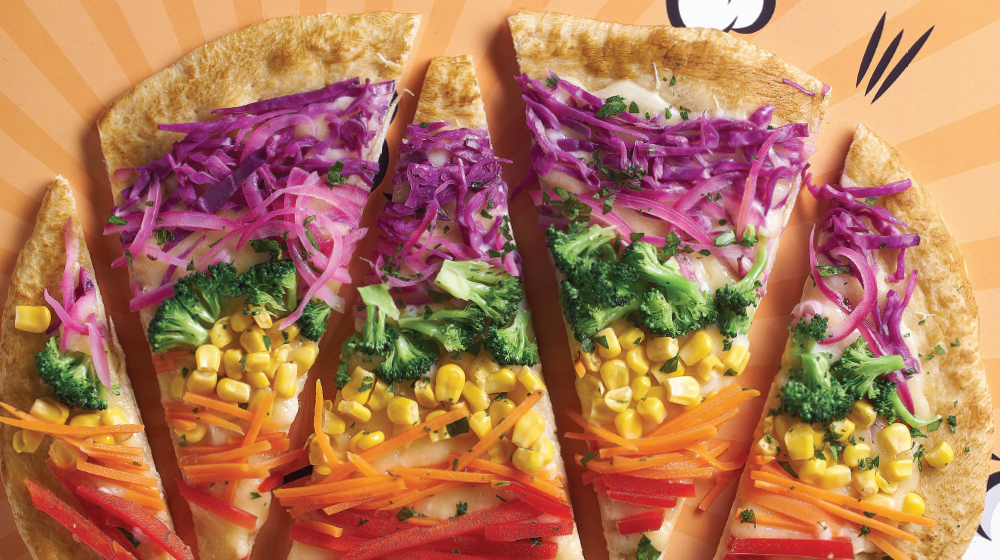 Pizza arcoiris, ¡súper divertida y saludable!