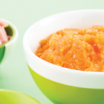 Nutritiva papilla de zanahoria con jamón de pavo