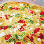 Pizza de queso de cabra con chorizo