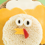 Sándwich para niños de preescolar en forma de pollito