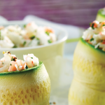 Rollitos de verdura con ensalada de surimi