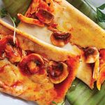 Tamal de champiñón con guajillo