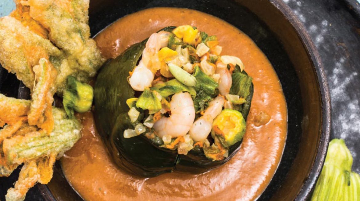 Chile relleno de camarones