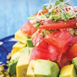 tartar de aguacate y pesto