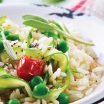arroz con verduras y vinagreta de chía