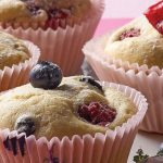 muffin de blueberry y frambuesas