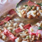 arroz integral con lentejas y tocino