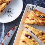 trenza de queso con arandanos