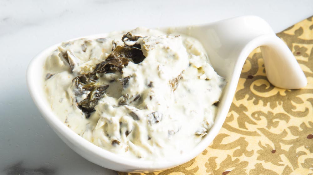 dip de alcachofa con espinaca