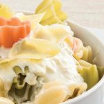 pasta con crema de alcachofa y parmesano