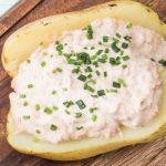 Papa al horno receta rellena de atún y mayonesa