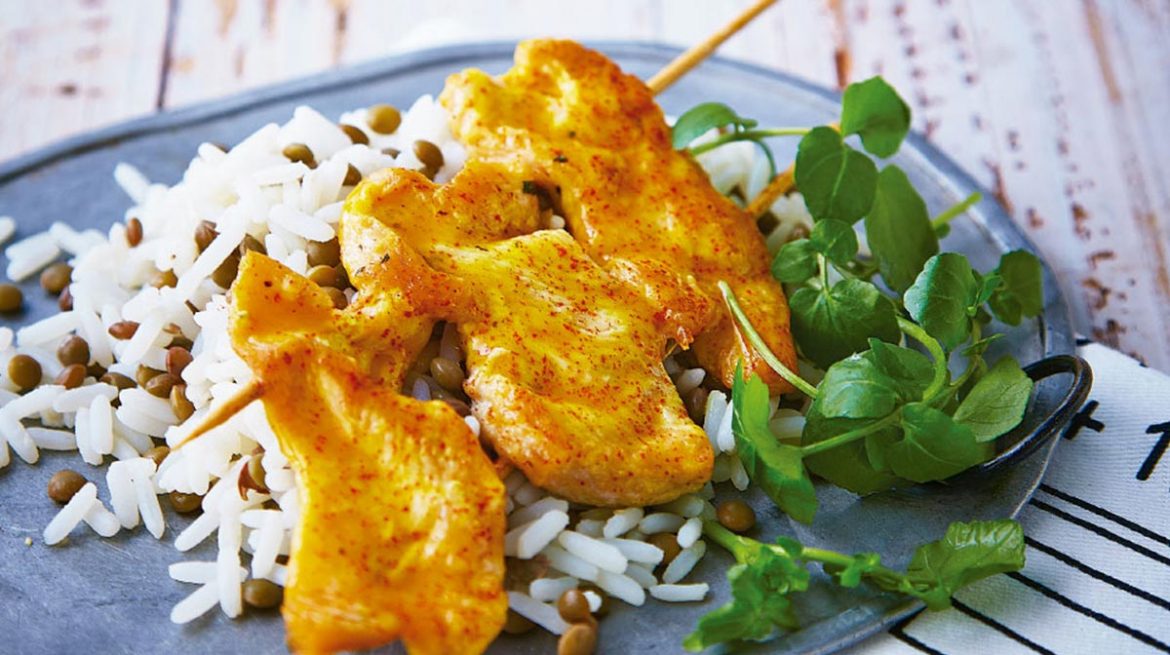 Cómo hacer brochetas de pollo