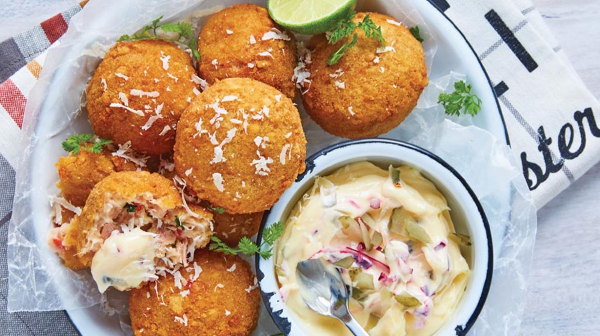 Croquetas de atún con papa y salsa tártara receta y video