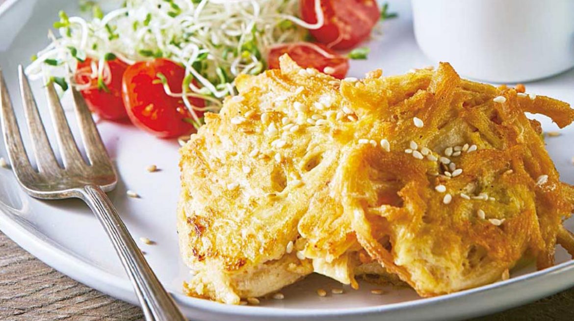 Tortitas de pollo con salsa verde