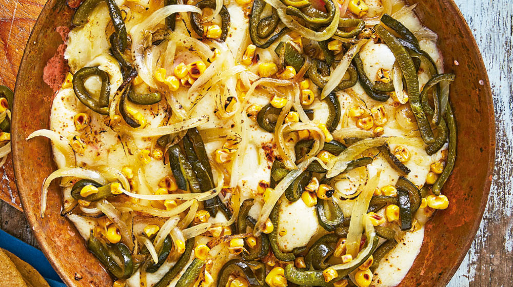 Queso fundido con cebolla