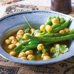 Ensalada con ejotes tibia y garbaznos