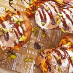 Camote horneado con chocolate