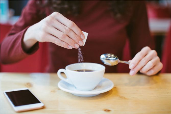 Café endulzado con stevia