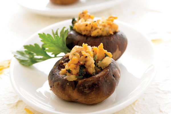 Recetas con pollo, recetas de pollo: Champiñones rellenos de pollo