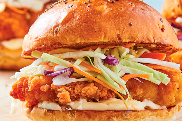 Recetas con pollo: hamburguesa de pollo frito