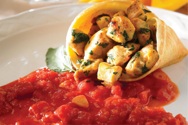 Recetas con pollo, recetas de pollo: Pollo en salsa de jitomate a la albahaca