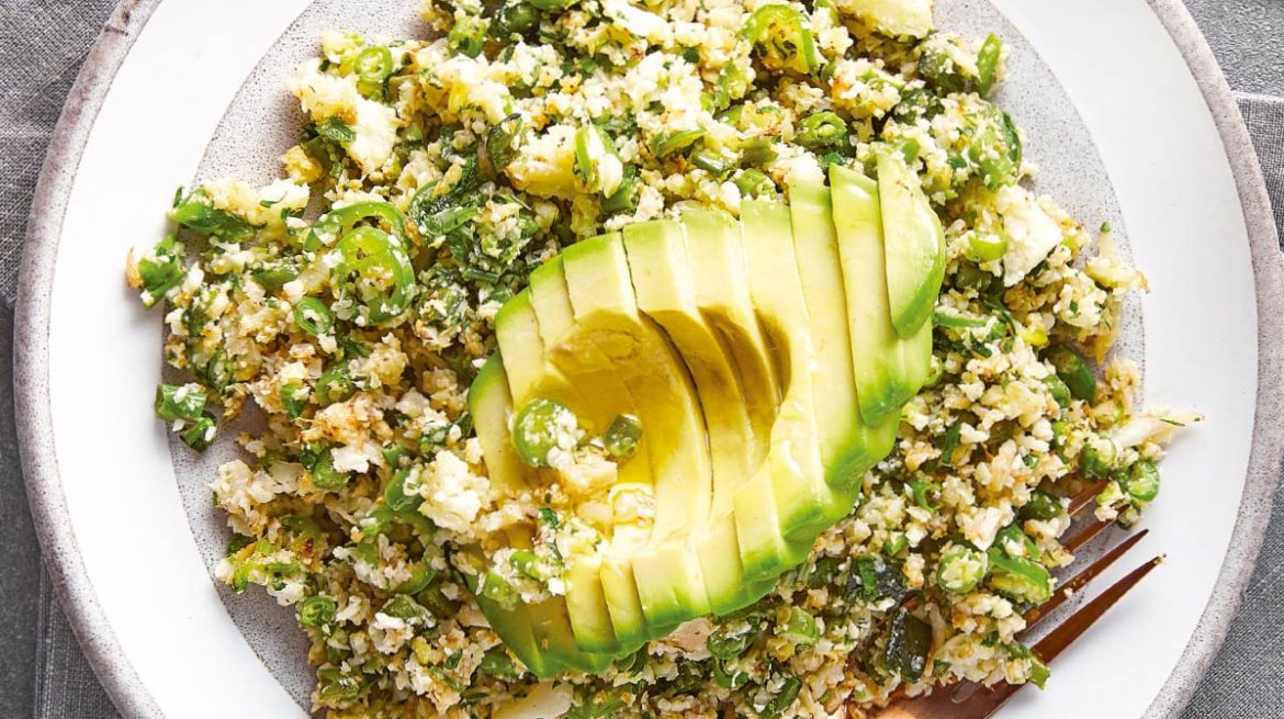 Arroz de coliflor verde