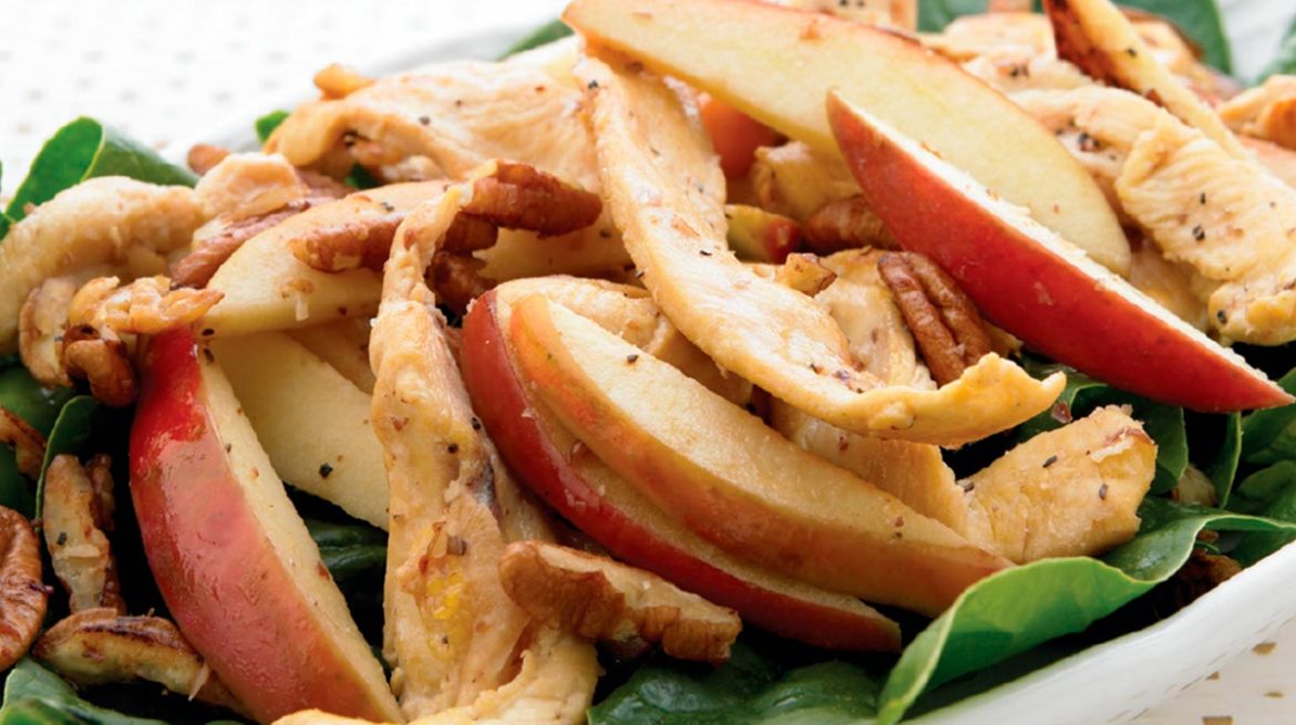 Fajitas de pollo con manzana