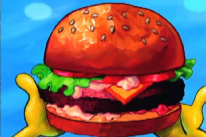 Qué lleva la cangreburger de Bob Esponja