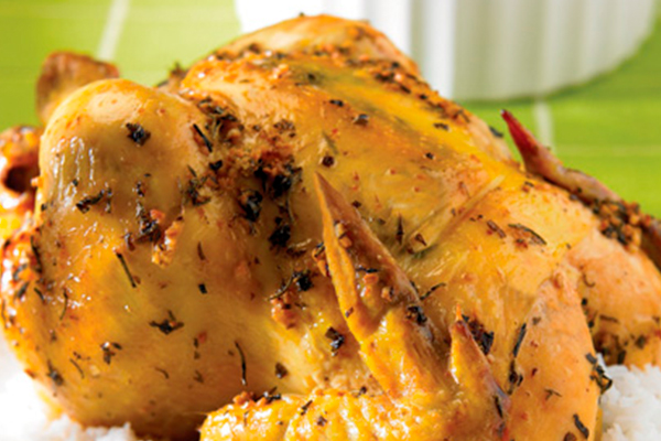 Recetas de pollo, recetas con pollo: pollo entero al ajo