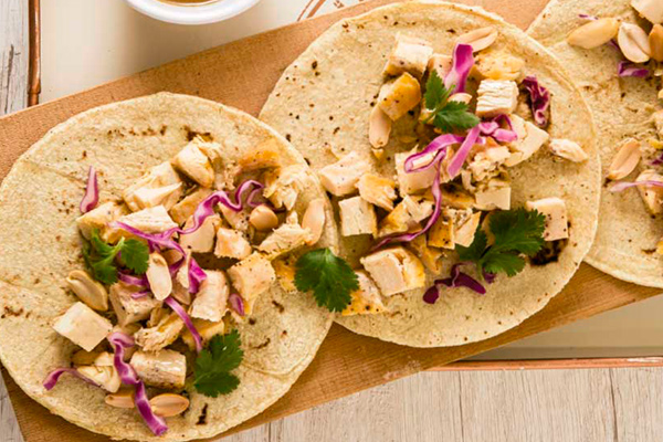 Recetas de pollo, recetas con pollo: tacos de pollo estilo thai