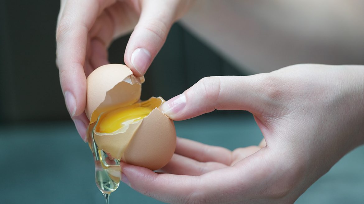 Yema de huevo para las manos
