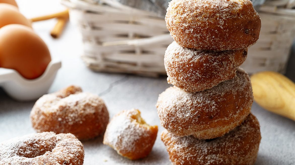 Mini donas de azúcar y canela