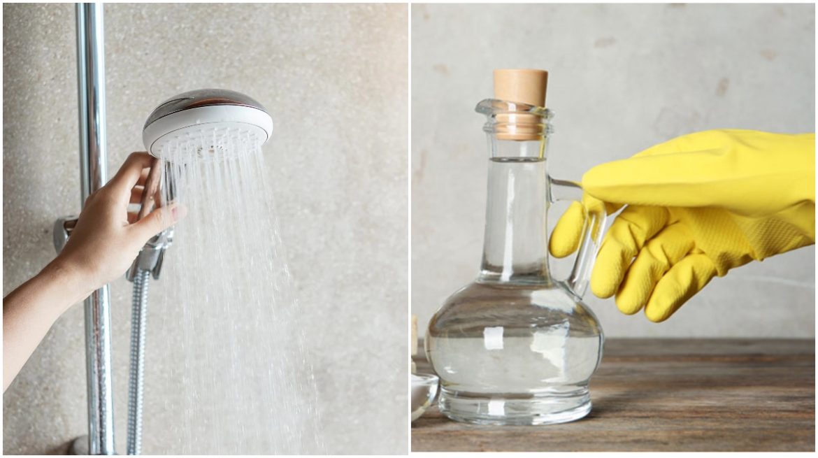 Truco casero con vinagre para limpiar el cabezal de la ducha