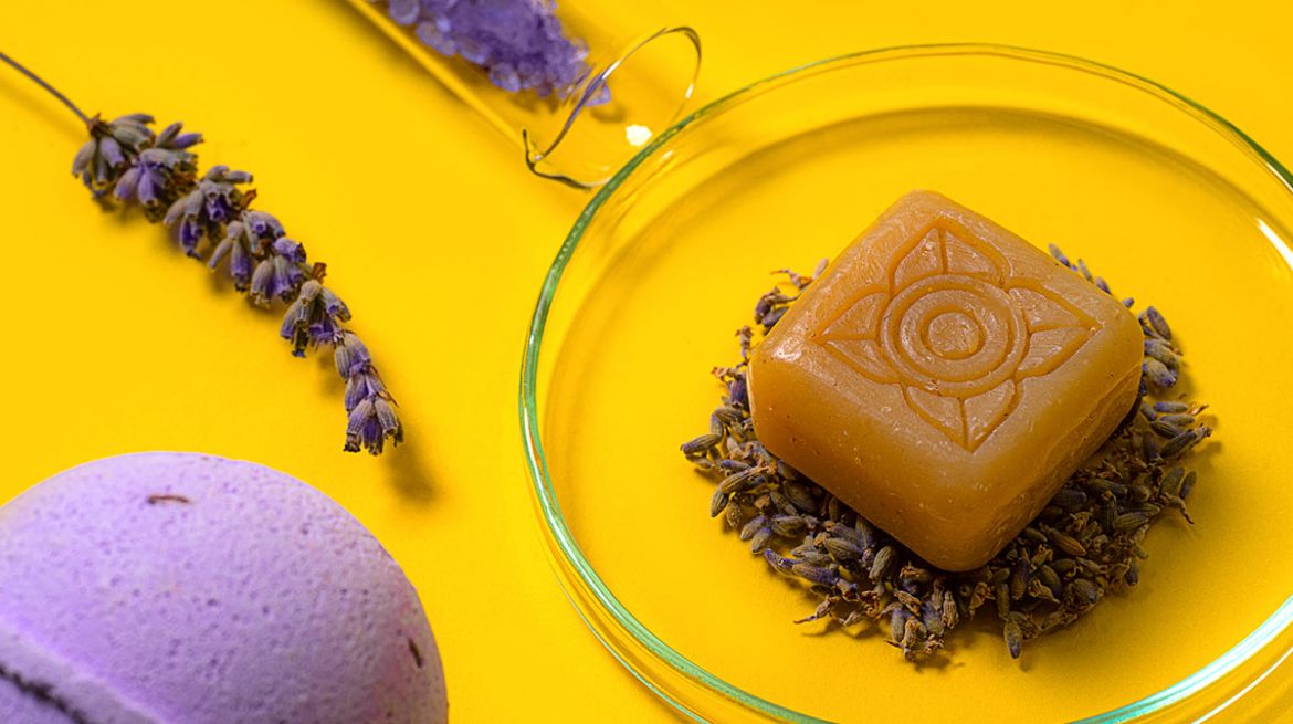 Jabón de flor de cempasúchil y lavanda