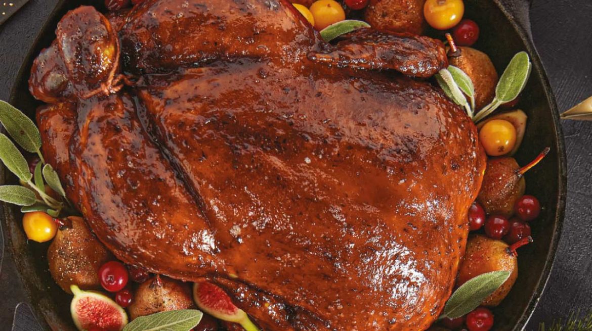 Pollo con salsa de arándanos